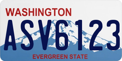 WA license plate ASV6123