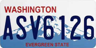 WA license plate ASV6126