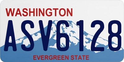 WA license plate ASV6128
