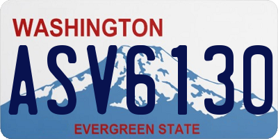 WA license plate ASV6130