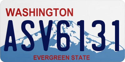 WA license plate ASV6131
