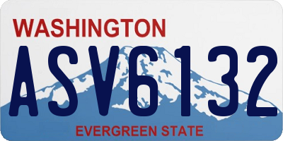 WA license plate ASV6132