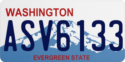 WA license plate ASV6133