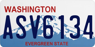 WA license plate ASV6134