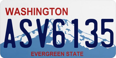 WA license plate ASV6135