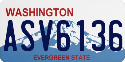 WA license plate ASV6136
