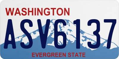 WA license plate ASV6137