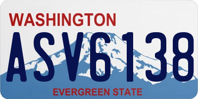 WA license plate ASV6138