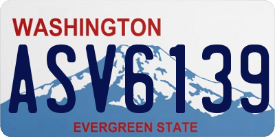 WA license plate ASV6139