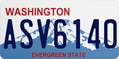 WA license plate ASV6140