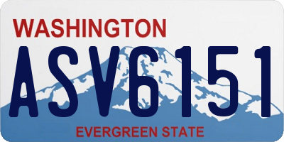 WA license plate ASV6151