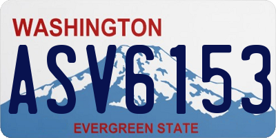 WA license plate ASV6153