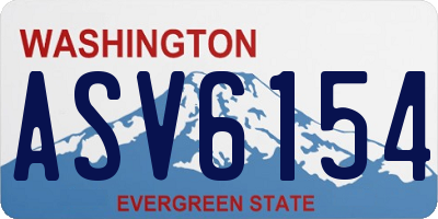 WA license plate ASV6154