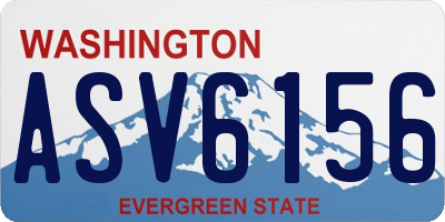 WA license plate ASV6156