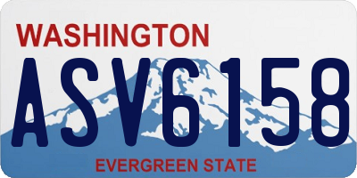 WA license plate ASV6158