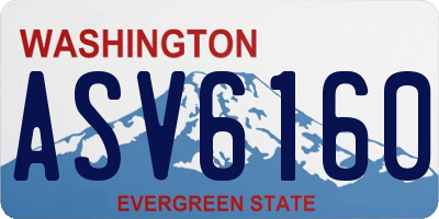 WA license plate ASV6160