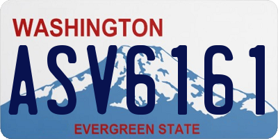 WA license plate ASV6161