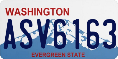 WA license plate ASV6163