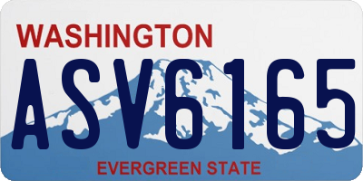 WA license plate ASV6165