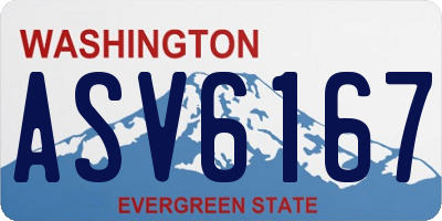 WA license plate ASV6167