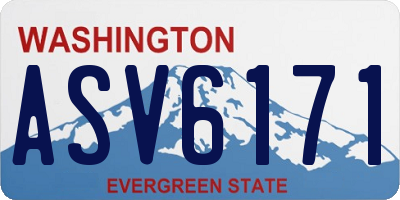 WA license plate ASV6171