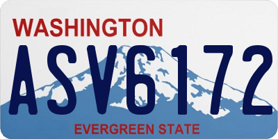 WA license plate ASV6172