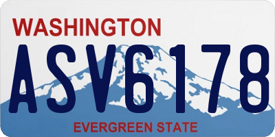 WA license plate ASV6178