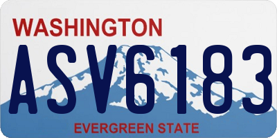 WA license plate ASV6183