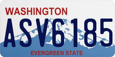 WA license plate ASV6185