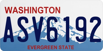 WA license plate ASV6192