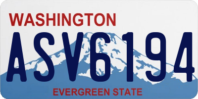 WA license plate ASV6194