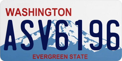 WA license plate ASV6196
