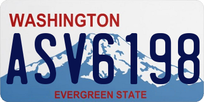 WA license plate ASV6198