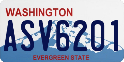 WA license plate ASV6201