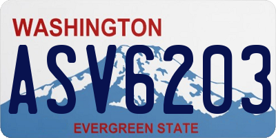 WA license plate ASV6203