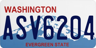 WA license plate ASV6204