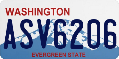 WA license plate ASV6206