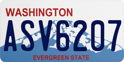 WA license plate ASV6207