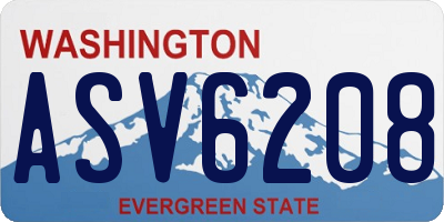 WA license plate ASV6208