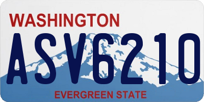 WA license plate ASV6210