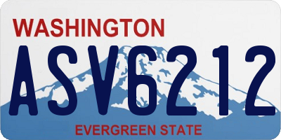 WA license plate ASV6212