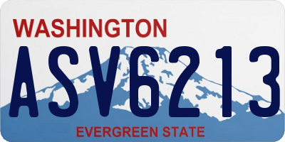 WA license plate ASV6213