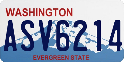 WA license plate ASV6214