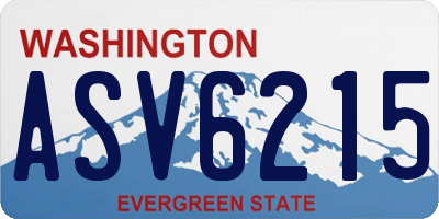 WA license plate ASV6215