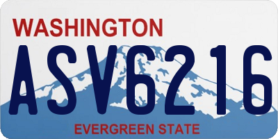 WA license plate ASV6216
