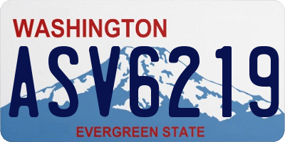WA license plate ASV6219