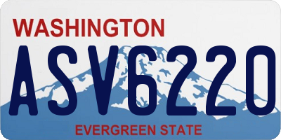 WA license plate ASV6220