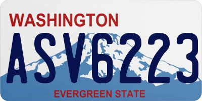 WA license plate ASV6223