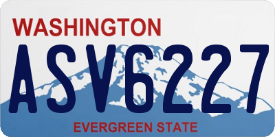 WA license plate ASV6227