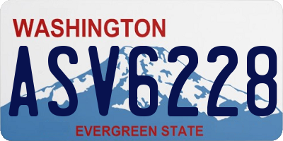 WA license plate ASV6228